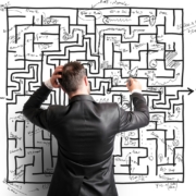 Working from home problem solving maze thinking adversity