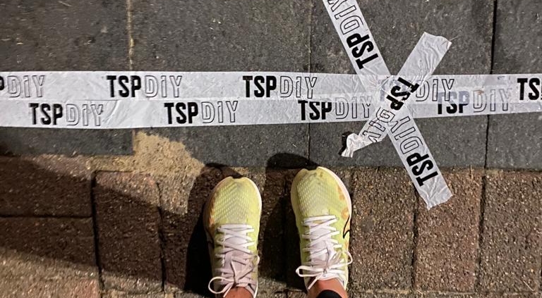 Ultra-endurance runners shoes and TSPDIY finish line